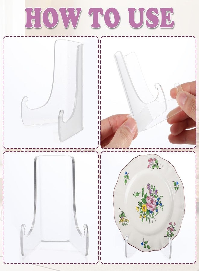 Gtziqa 2 Pcs Acrylic Easel Display Stand, Clear Flat Plate Stand Transparent Thickened Card Display Holder for Greeting Card, Frame, Picture, Magazine, CD, Home Decor (3 x 2.6 x 2.2 Inch) - Image 4